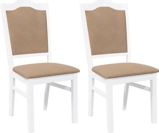 Wooden White Dining Chairs 2 Pieces 50.5x54.5x105.5cm