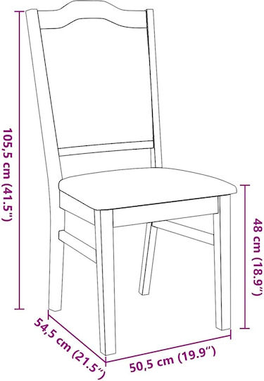 Wooden White Dining Chairs 2 Pieces 50.5x54.5x105.5cm