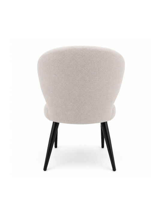 Savino Dining Chair With White Fabric Upholstery 55x55x