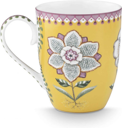 PiP Studio Lily Lotus Ceramic Yellow Mug 365ml