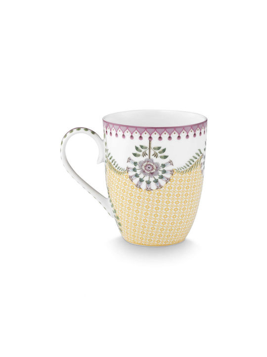 PiP Studio Lily Lotus Tiles Ceramic Yellow Mug 365ml