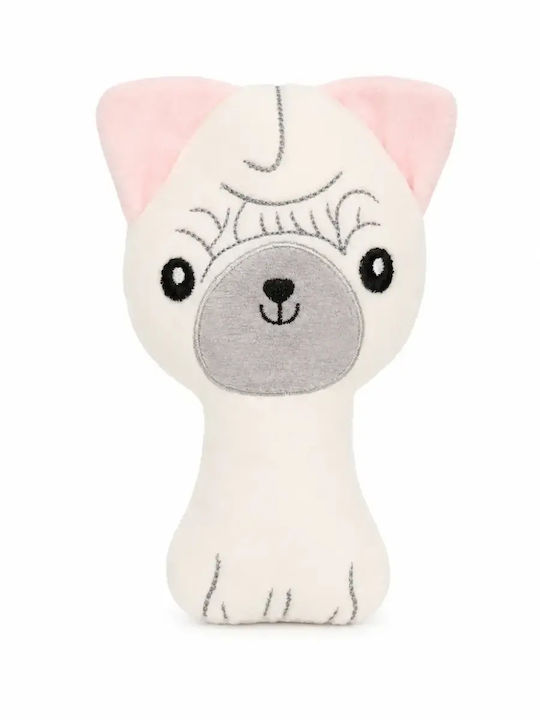 Evita Nursery Swaddling Blanket Dog Knitted Pink with Little Animal 90x90cm