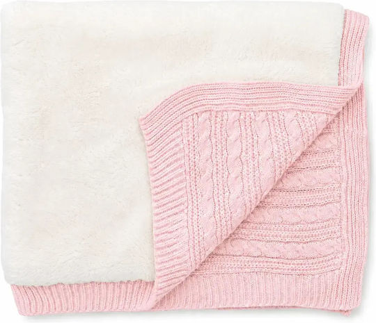 Evita Pătură Pepinieră Swaddling Tricotată Roz 90x90cm