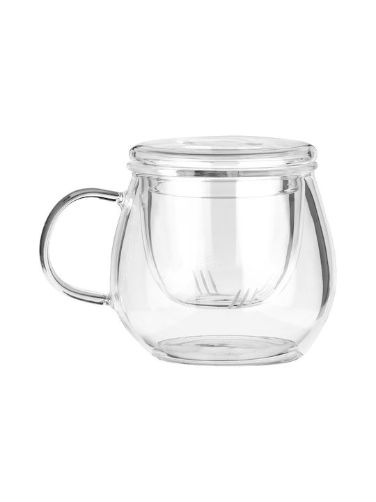 Orion Κούπα Γυάλινη με Καπάκι Διάφανη 400ml