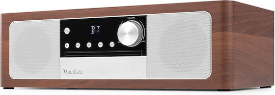 Audizio Sound System 2.0 Lunata SOHIF1041 50W with CD Player and Bluetooth Dark Wood - Silver