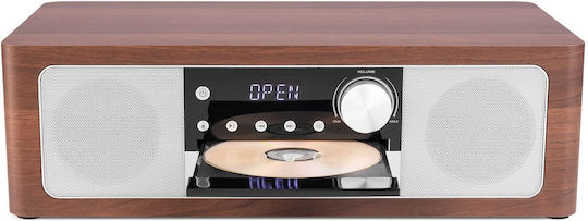 Audizio Sound System 2.0 Lunata SOHIF1041 50W with CD Player and Bluetooth Dark Wood - Silver