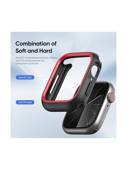 Dux Ducis Bamo Пластмасов Калъф Черен Червен за Apple Watch 46 мм