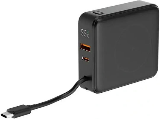 Energenie Бърза Външна Батерия 10000mAh 20W с USB-A Изходен Порт и USB-C Изходен Порт Power Delivery Черна