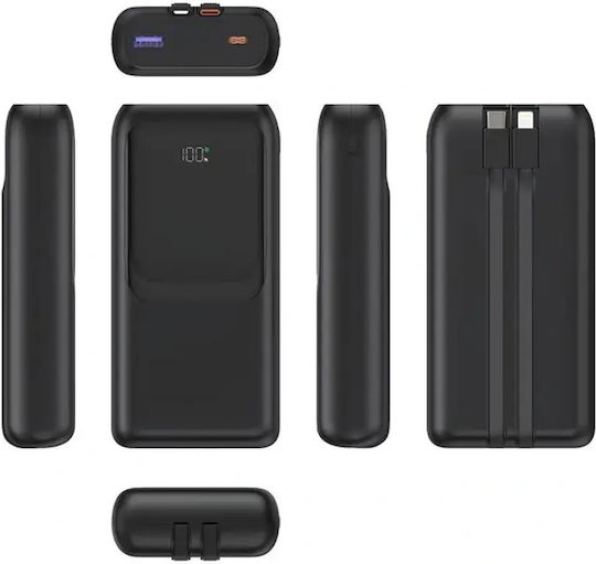 Energenie Бърза Външна Батерия 20000mAh 20W с USB-A Изходен Порт и USB-C Изходен Порт Power Delivery / Бързо Зареждане Черна