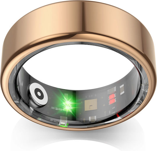 Maxlife MXSR-100 Size 10 Smart Ring 20mm Waterproof with Heart Rate Monitor Gold