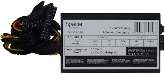 Spacer GP-550 350W Negru Sursă de Alimentare Calculator Complet cu fir
