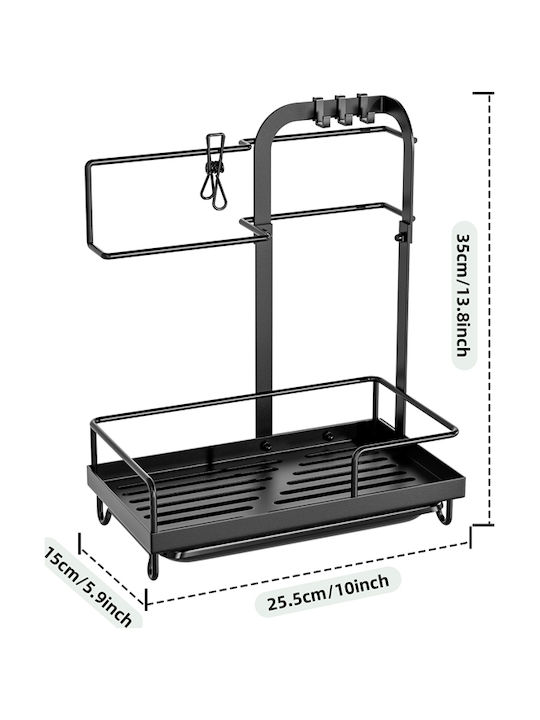 Cake Land Organizer Für Die Küchenspüle Aus Metall Schwarz 25,5cm
