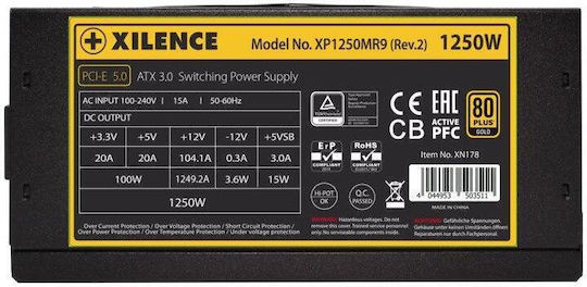 Xilence XP1250MR9.2 1200W Schwarz Computer-Netzteil Vollständig modular 80 Plus Gold