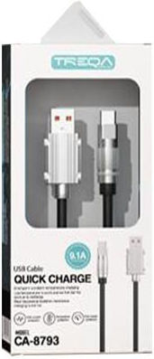 AGC USB 2.0 Cable USB-C male - USB-A Μαύρο 1m CA-8793 2τμχ