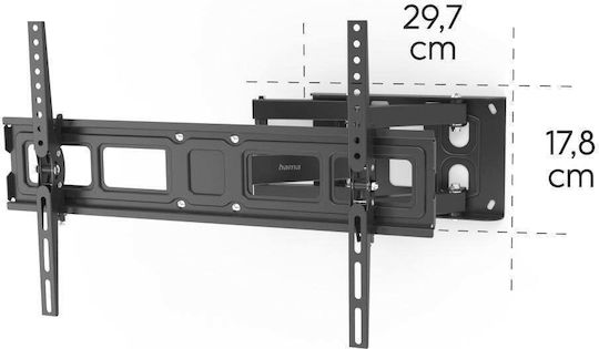 Hama Стойка За Телевизор 220898 Стенен Монтаж Екрани 32" До 85" Vesa До 600x400 До 50кг Регулируема Черна