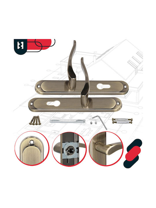 Kotarbau Buton WC Cu Placă Classic Patina