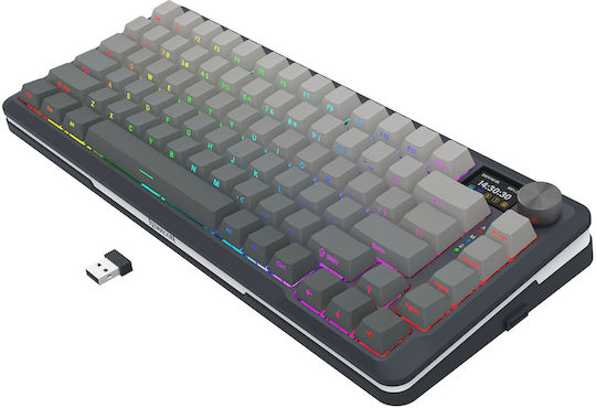 Redragon K708GG-RGB-PRO Flekact Wireless Gaming Keyboard 75% with RGB lighting (English US) Gray