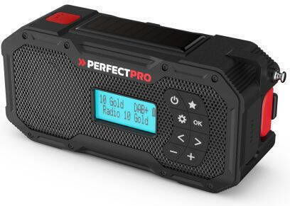 PerfectPro E-100 Tischplatte Radio Batteriebetrieb DAB+ Schwarzes