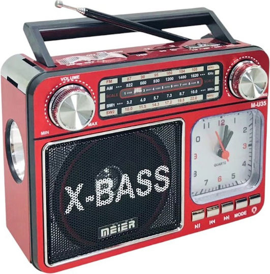 Meier M-35BT Radio portabil Cu alimentare la rețea / baterie cu Bluetooth Roșu