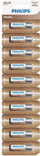 Philips Αλκαλικές Μπαταρίες AA 1.5V 10τμχ