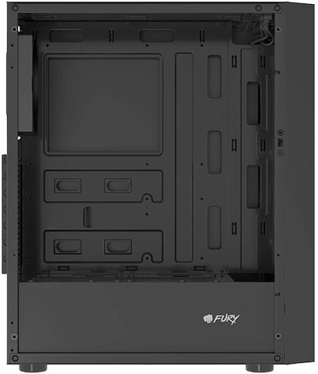 Natec Fury Shobo Sh8f Gaming Midi Tower Κουτί Υπολογιστή με Πλαϊνό Παράθυρο Μαύρο