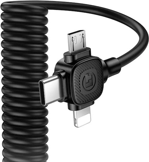 Lamtech 6-in-1 Charging Cable Type-c/usb To Type-c/lightning-micro-usb 3a 1.5m Black Lam981104