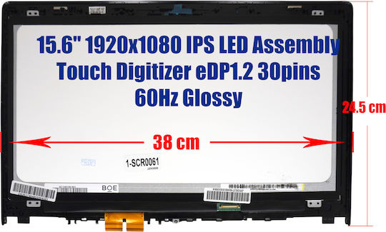 Laptop LCD Screen Lenovo Ideapad 500-15ibd 80n6 N156hca-eab Rev C3 Assembly Touch Digitizer 15.6" FHD 1920x1080 Code 1-scr0061