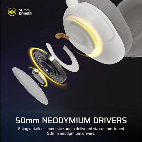Corsair HS35 V3 Over Ear Gaming Headset with 3.5mm Connection White for Nintendo Switch / Nintendo Switch 2 / PC / PS4 / PS5 / XBOX