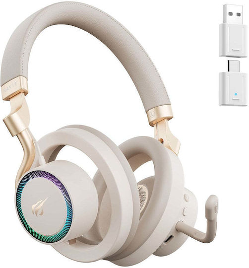 Havit Fuxi-H8 Wireless Over Ear Gaming Headset with 3.5mm / USB Connectivity Gold for Nintendo Switch / PC / PS4 / PS5