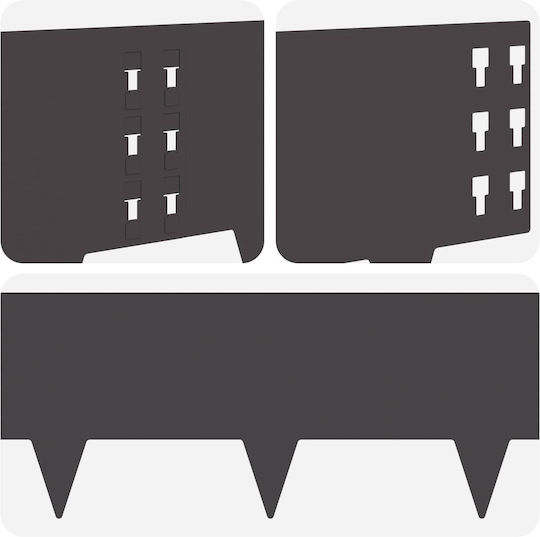 vidaXL Metal Garden Hedge in Black Colour 1m x 25cm 30 Pieces