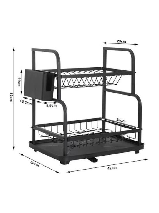 Verk Group Scurgător De Chiuvetă Metalic Negru 42x46x42cm