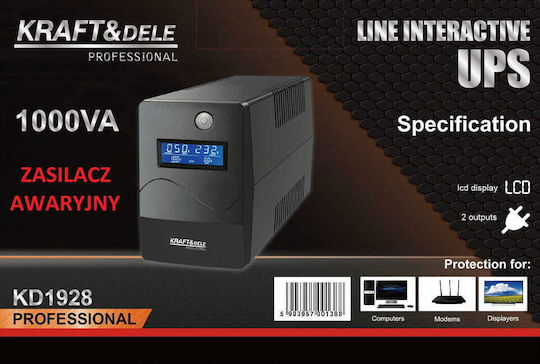 Kraft & Dele Kraft & Dele KD1928 UPS 1000VA 600W