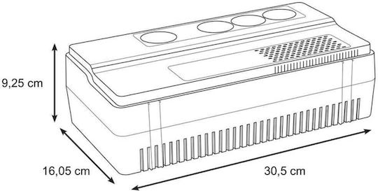 Schneider Electric BVS500I-GR UPS (VI) Интерактивна Линия 500VA 300W с 4 Schuko AC Гнезда