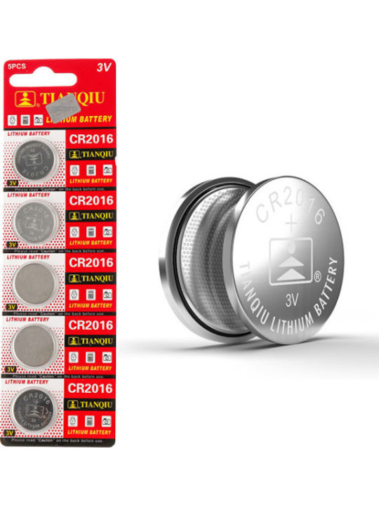 Μπαταρίες Λιθίου Ρολογιών CR2016 3V 5τμχ