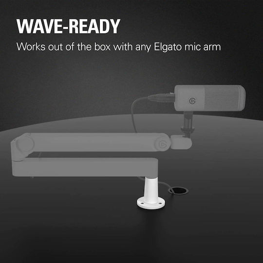 Elgato Desk Plate Wave Mic Arm White