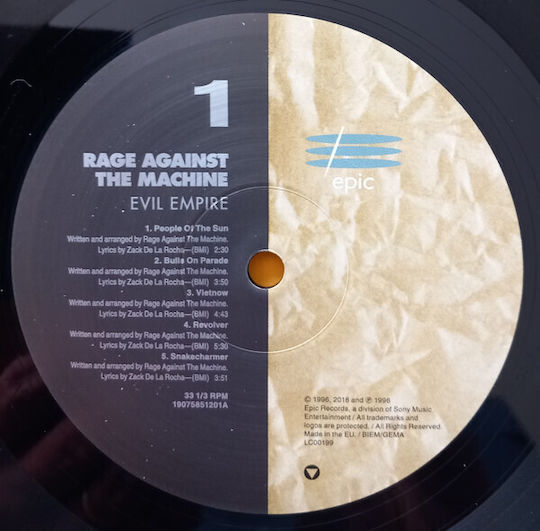 Rage Against The Machine Rage Against The Machine - Evil Empire LP Βινύλιο