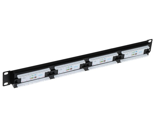 Delta Patch Panel für Rack 1U 19" 24 Ports Schwarz