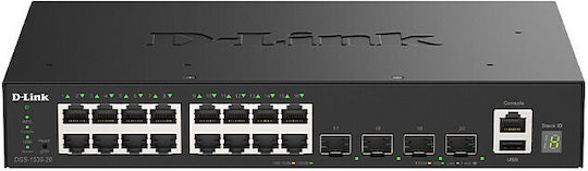 D-Link Managed L2 Switch with 16 Gigabit (1Gbps) Ethernet Ports and 4 SFP Ports