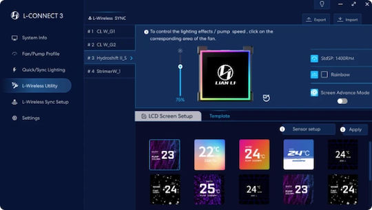 Lian Li HydroShift II LCD-S 360TL Υδρόψυξη AIO CPU με 3 Ανεμιστήρες 120mm και RGB Φωτισμό Λευκή