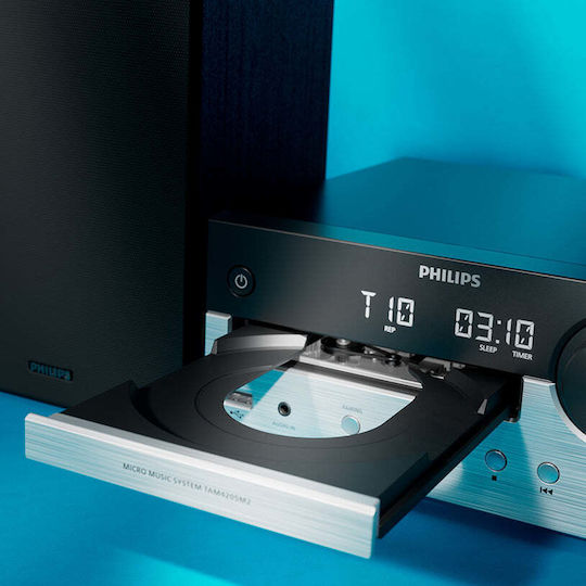 Philips Sistem audio 2 Micro Music System TAM4205M2/12 80W cu CD Player și Bluetooth Transparent