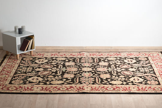 Klassischer handgefertigter Ziegler-Teppich 195 × 285 cm Schwarz Klassischer handgefertigter Ziegler-Teppich 195 × 285 cm Schwarz