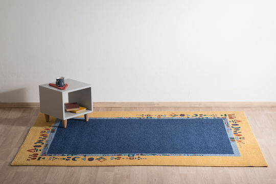 Synthetic Frieze Rug 54-38 Blue 140x190 Blue