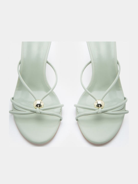 Mules With High Heel In Turquoise Colour