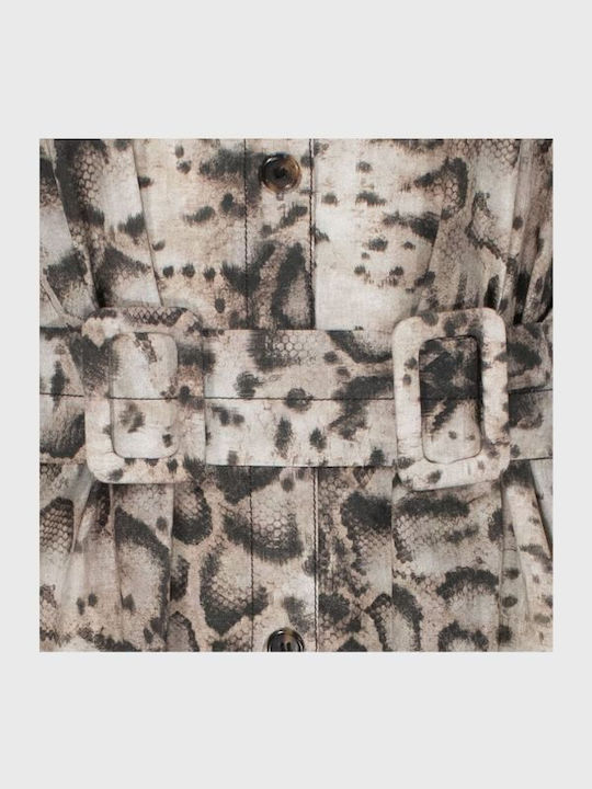 Summer Midi Shirt Dress Beige