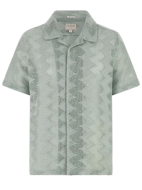Shirt Short Sleeve Shirt in Regular Fit Green