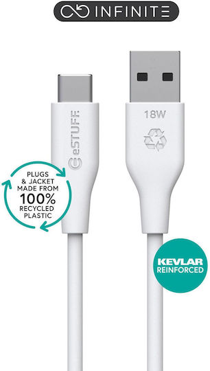 eSTUFF USB 2.0 Cable USB-C male - USB-A Λευκό 2m ES605270