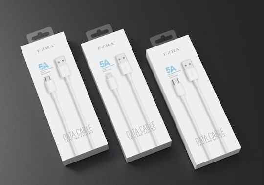 Ezra DC72 USB 2.0 Cable USB-C Male - USB-A White 1m