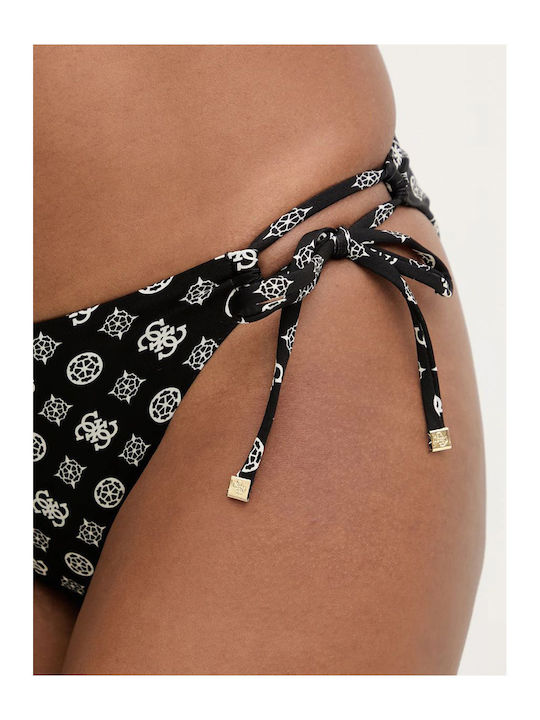 Bikinihosen mit Schnürung Schwarz