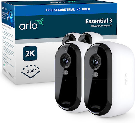 Arlo Σύστημα Παρακολούθησης Essential 3 2 Ασύρματων Καμερών IP 4MP