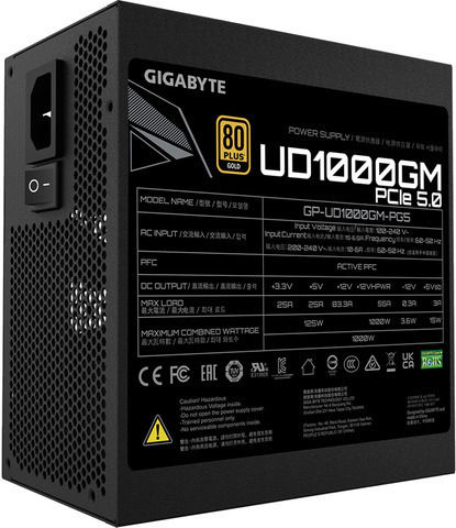 Gigabyte GP-UD1000GM PG5 rev. 1.0 1000W Μαύρο Τροφοδοτικό Υπολογιστή Full Modular 80 Plus Gold